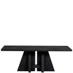 Design Esstisch aus schwarzem Massivholz - Emalika