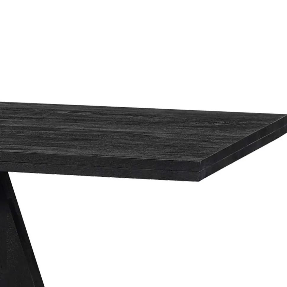 Design Esstisch aus schwarzem Massivholz - Emalika