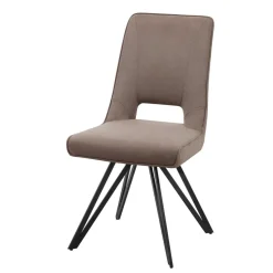 Design Esszimmerstuhl in Taupe Microfaser - Aloha (2er Set)