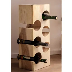 Design Flaschenregal aus Mangobaum Massivholz - Yucata