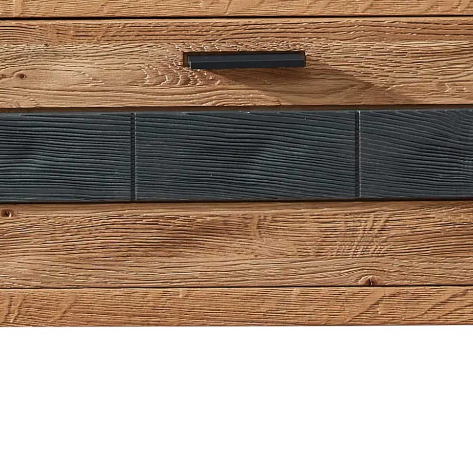 Design Flurbank aus Wildeiche in Natur & Grau - Elprisca