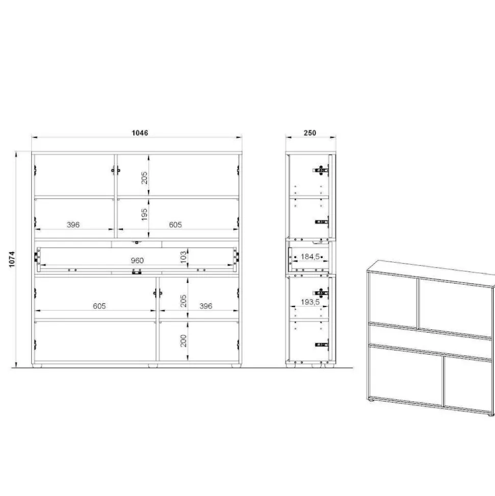 Design Flurmöbel Kombination - Flemingo (dreiteilig)