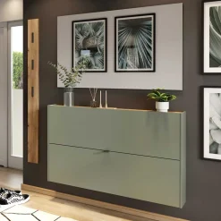 Design Flurmöbel Set in Graugrün - Point (dreiteilig)