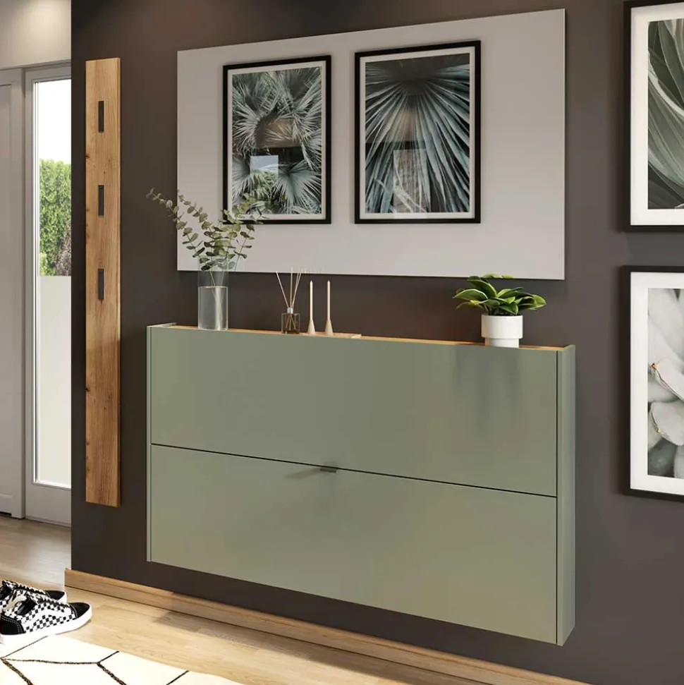 Design Flurmöbel Set in Graugrün - Point (dreiteilig)