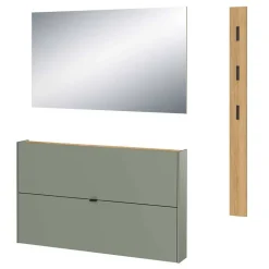 Design Flurmöbel Set in Graugrün - Point (dreiteilig)