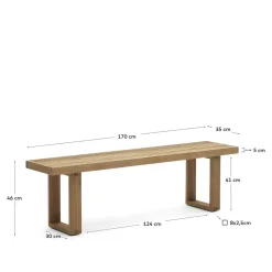 Design Gartenbank aus Teak Recyclingholz - Torina