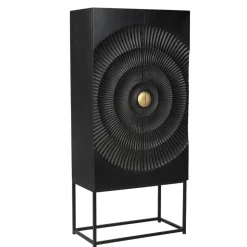 Design Highboard in Schwarz und Gold - Oglio