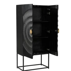 Design Highboard in Schwarz und Gold - Oglio