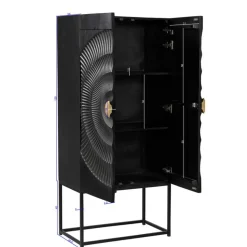 Design Highboard in Schwarz und Gold - Oglio