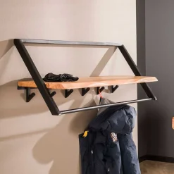 Design Hängegarderobe aus Metall und Holz - Nics