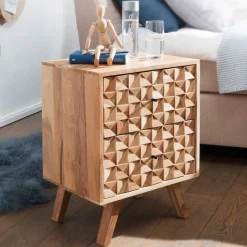 Design Holz Nachtkommode aus Akazie - Liniavo