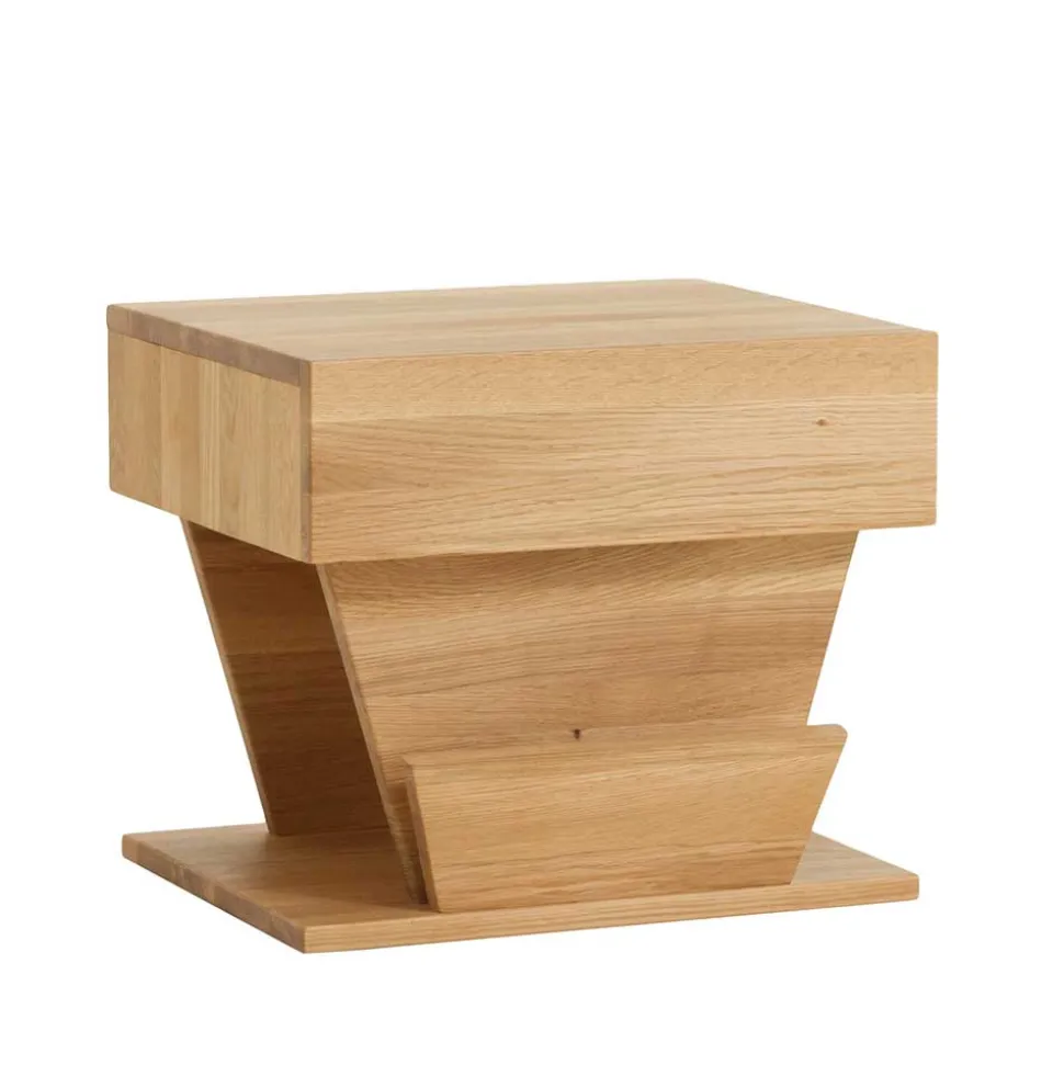 Design Holz Nachttisch Zavatraos mit Zeitungsständer