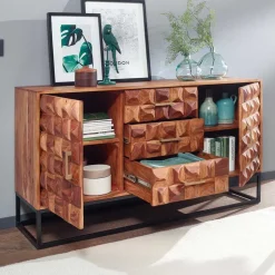 Design Holz Sideboard mit Bügelgestell - Rusty