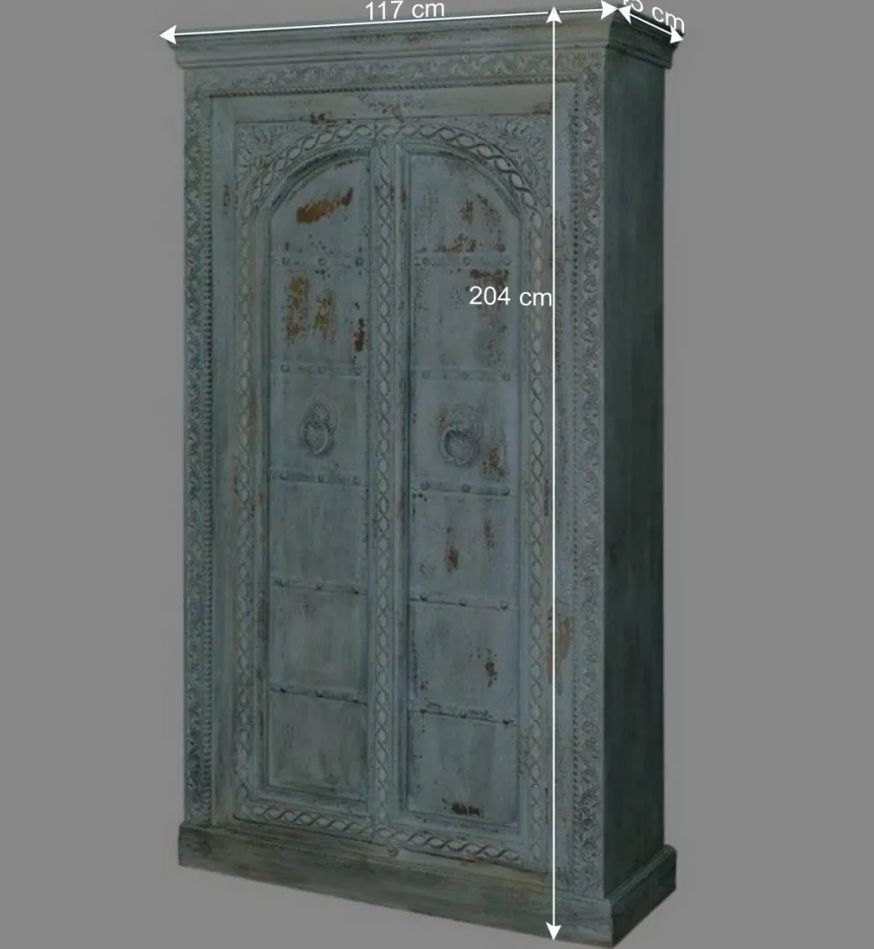 Design Holzschrank in Türkis - Francys