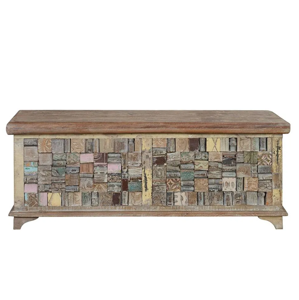 Design Holztruhe mit flachem Deckel - Gregoriana