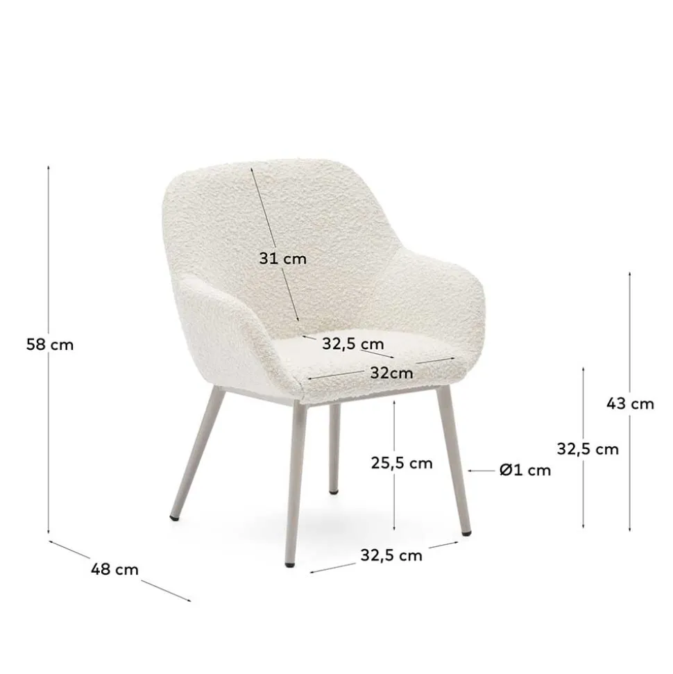 Design Kinderstühle in Weiß Boucle - Betty (2er Set)