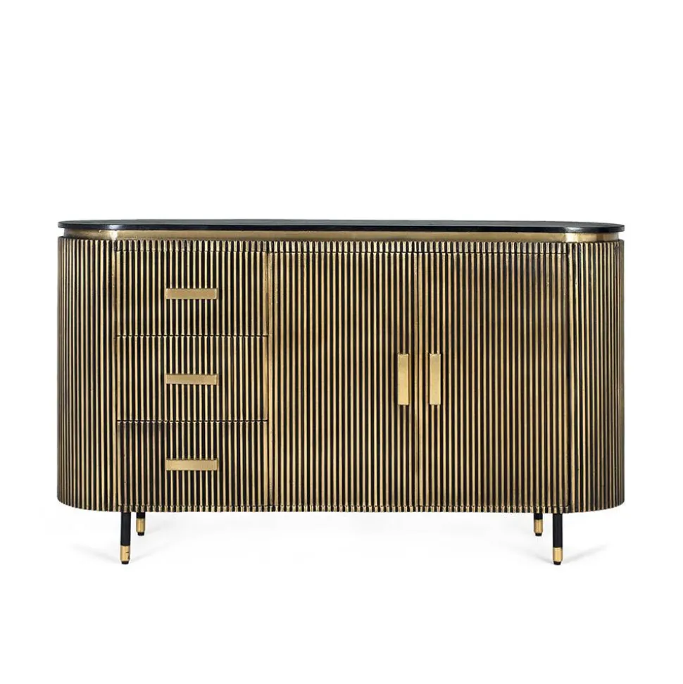 Design Kombi-Kommode mit Marmorplatte - Hayato