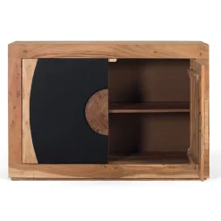 Design Kommode in Natur und Schwarz - Lugano