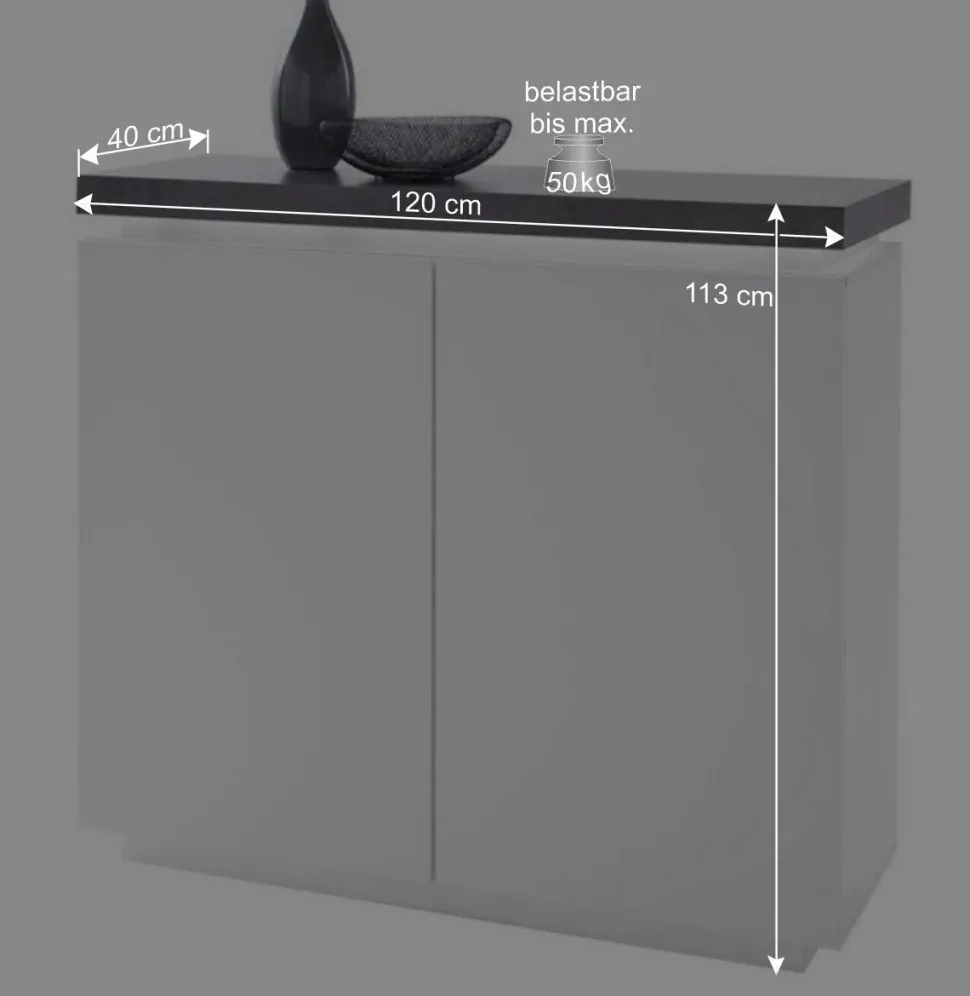 Design Kommode Rebelvo mit dimmbarer LED Beleuchtung