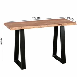 Design Konsole Lussina mit Holzplatte Baumkante Akazie