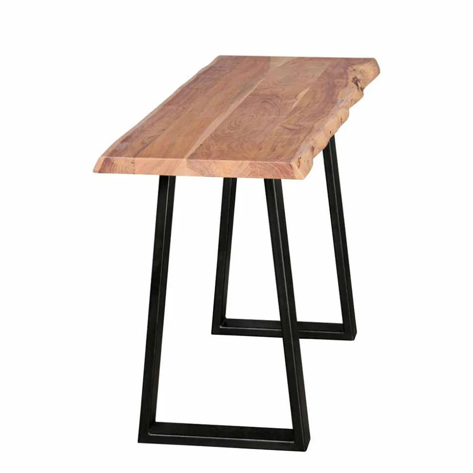 Design Konsole Lussina mit Holzplatte Baumkante Akazie