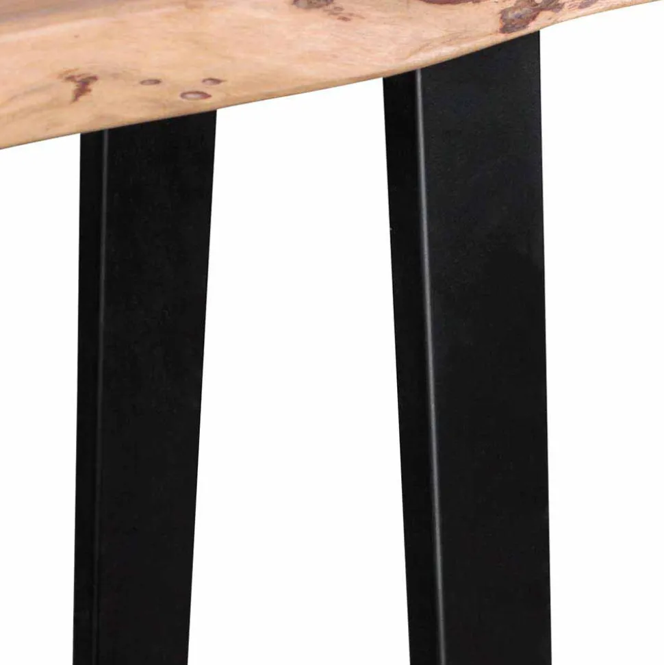 Design Konsole Lussina mit Holzplatte Baumkante Akazie