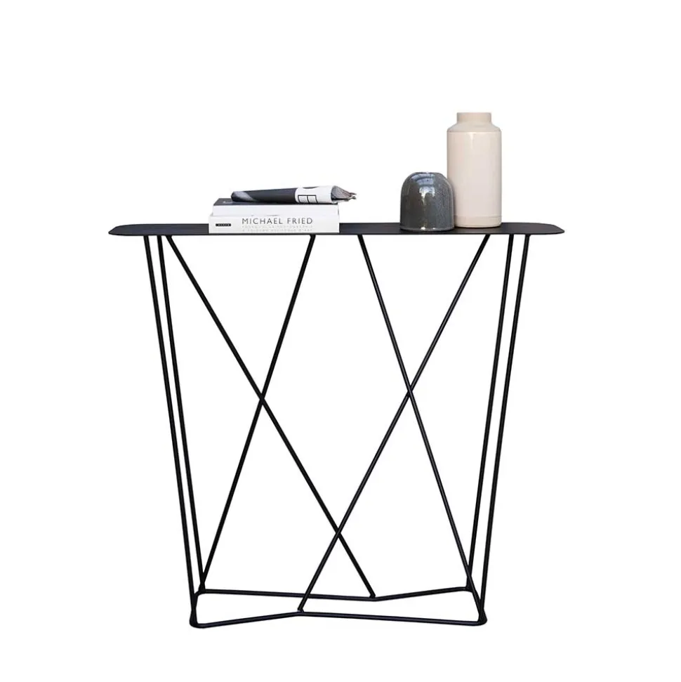 Design Konsolentisch aus Stahl in Schwarz - Skadiva