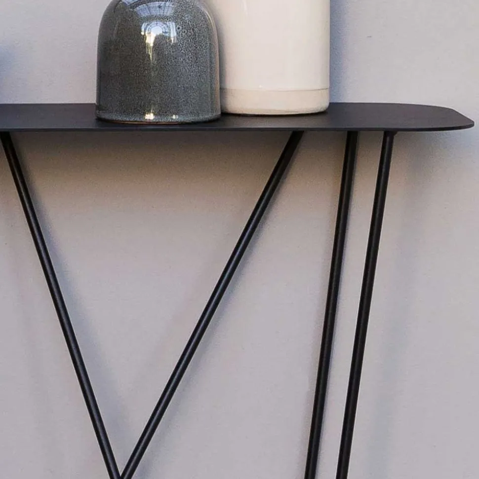 Design Konsolentisch aus Stahl in Schwarz - Skadiva