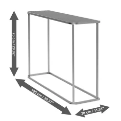Design Konsolentisch mit schwarz getönter Glasplatte - Joosu