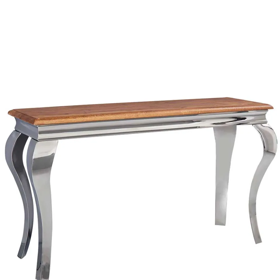 Design Konsolentisch mit glänzendem Metallgestell - Jaglyn