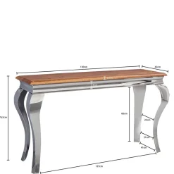 Design Konsolentisch mit glänzendem Metallgestell - Jaglyn