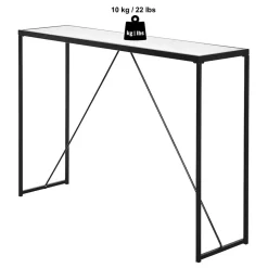 Design Konsolentisch mit Schwarzglas Platte - Burano