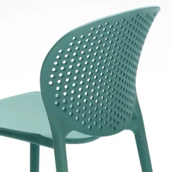 Design Kunststoffstuhl für Garten Zajan in Türkis (4er Set)