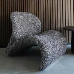 Design Loungesessel in Dunkelbraun meliert - Sacalobra