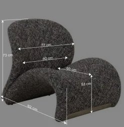 Design Loungesessel in Dunkelbraun meliert - Sacalobra