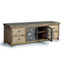 Design Lowboard mit Glas Metalltüren - Everton