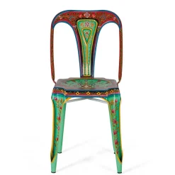 Design Metallstühle Bunt - floral gemustert - Numento (2er Set)