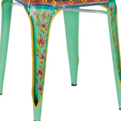 Design Metallstühle Bunt - floral gemustert - Numento (2er Set)