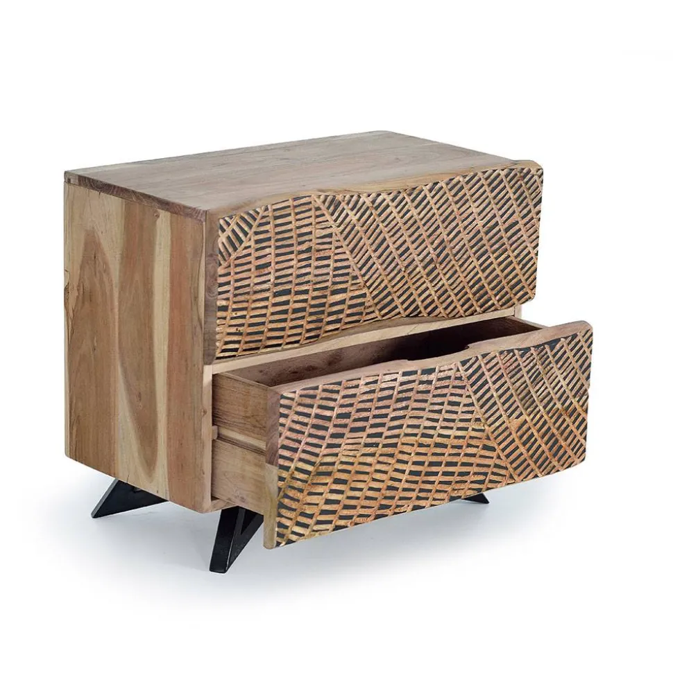 Design Nachtkommode aus Massivholz - Merlan