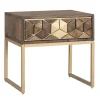 Design Nachtkommode in Walnuss Braun und Gold - Feregato