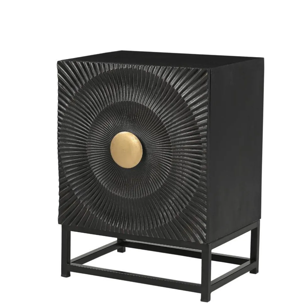 Design Nachtschrank in Schwarz und Gold - Oglio