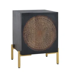 Design Nachtschrank mit Mandala Schnitzerei - Synessa