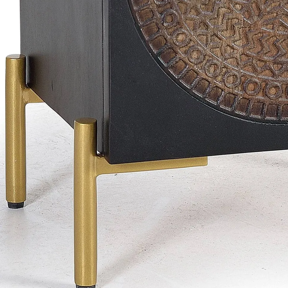 Design Nachtschrank mit Mandala Schnitzerei - Synessa