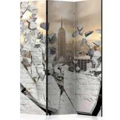 Design Paravent Broken Wall & City - Wooden