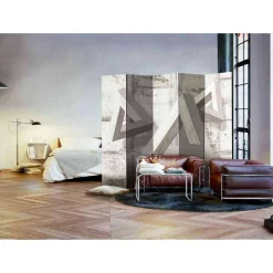 Design Paravent Raumteiler in Grau - Reminon