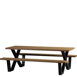 Design Picknick-Tisch aus Abachi Holz Natur - Melinda