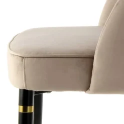 Design Polsterstühle in Taupe Samt - Vannah (2er Set)