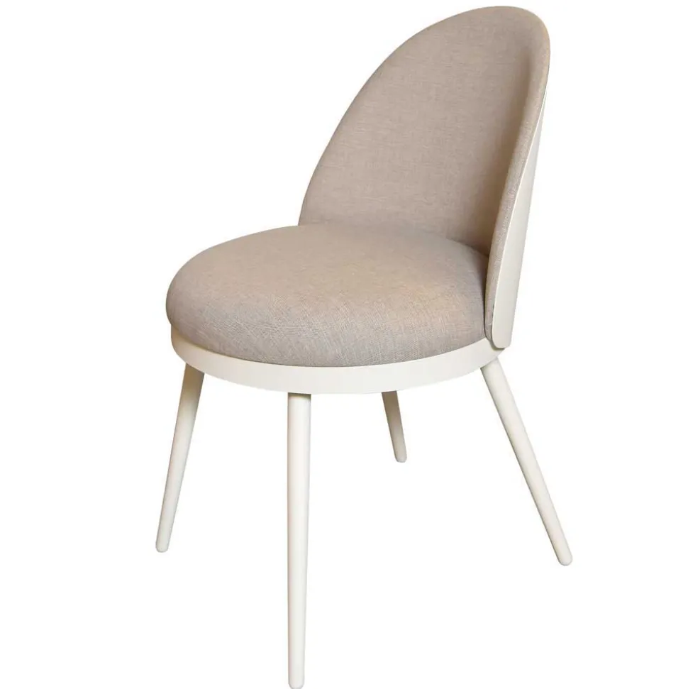 Design Polsterstuhl in Weiß Beige - Grandios