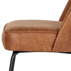 Design Recyclingleder Stuhl in Braun - Kegadamo (2er Set)