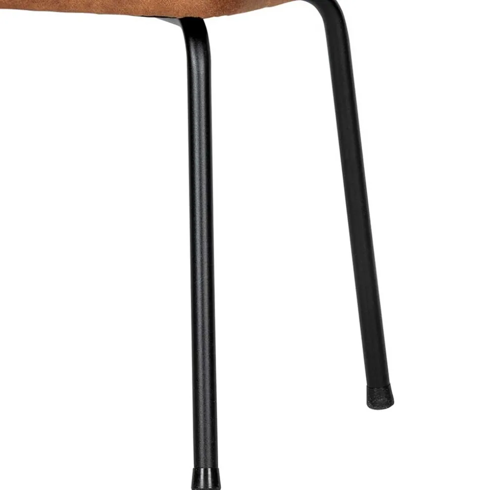 Design Recyclingleder Stuhl in Braun - Kegadamo (2er Set)